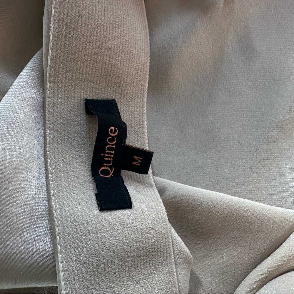Quince Cream Satin Midi Skirt - Picture 4 of 5